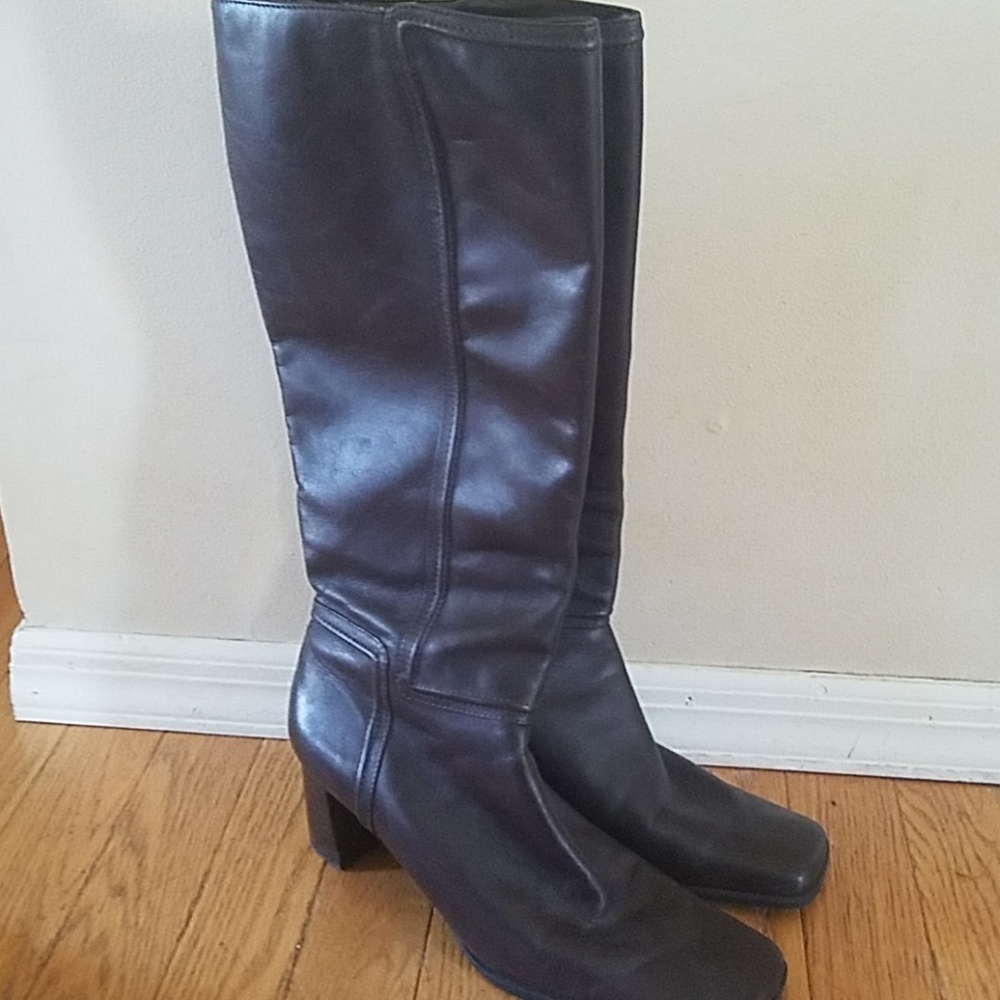 {Nine & Co} Genuine leather high boots (brown)